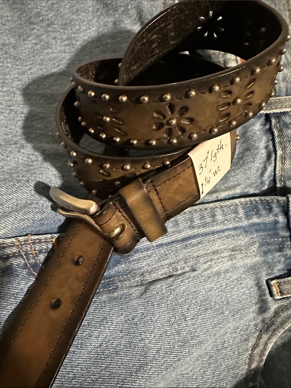 Brown Studded women’s Leather Belt